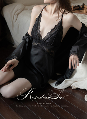RoseDeRosee鎏金旧梦 性感蕾丝绝美吊带睡裙女夏季带胸垫高级睡衣
