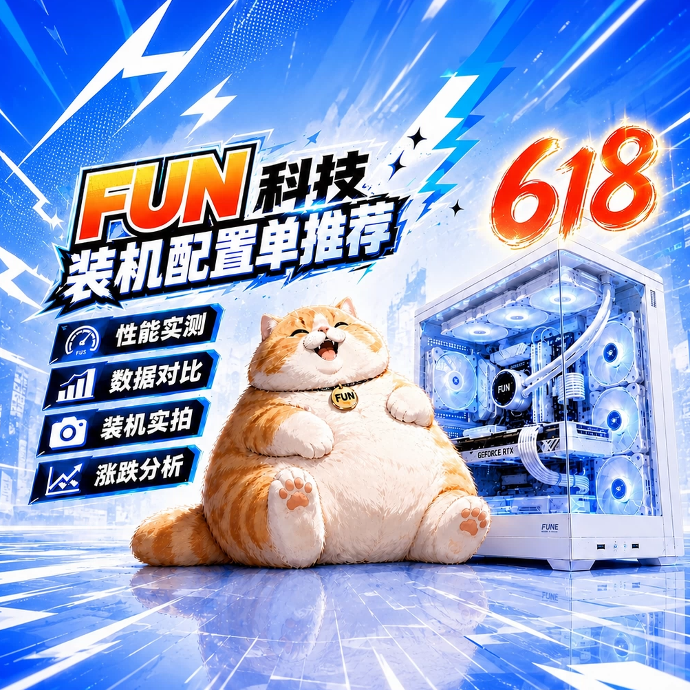 FUN科技【猫三推荐】618配置学生党整机性价比AI生产力电脑主机