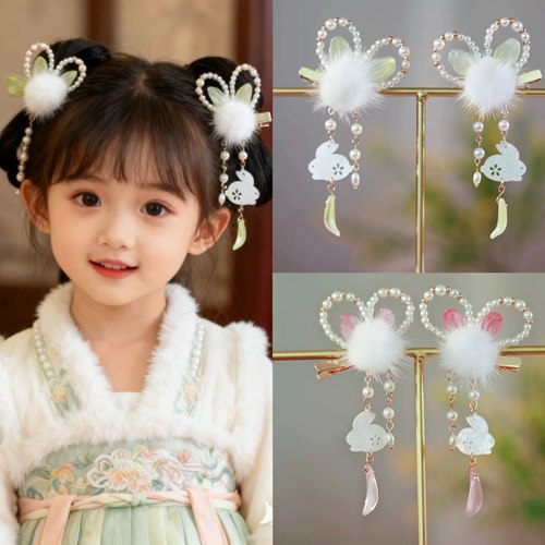 古风发饰儿童小兔子耳朵发夹