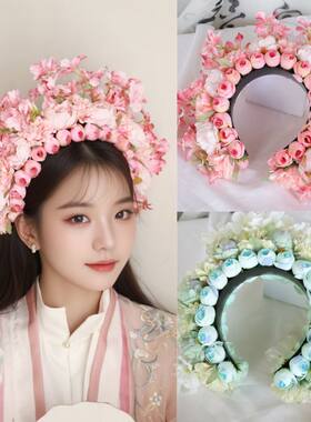 浔埔女头饰簪花发箍汉服绢花发箍