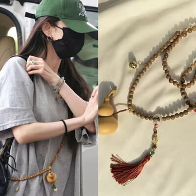 新中式葫芦福禄斜挎链项链背包手机挂链国风毛衣链衣服配饰穗子