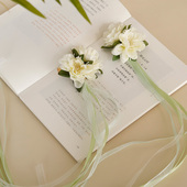 古风汉服头饰山茶花绢花发夹古装 仙气流苏对夹头花侧边夹步摇配饰