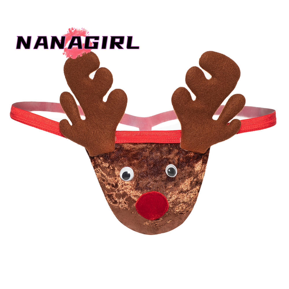 高级圣诞节驯鹿男丁字裤