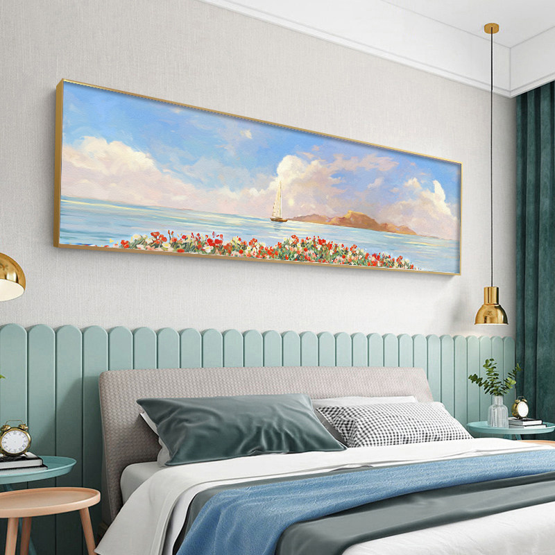 北欧卧室床头装饰画现代简约小清新挂画奶油风主卧房间高级感壁画