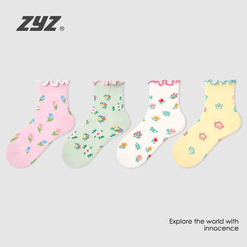 女童袜子春夏季薄款花边短袜