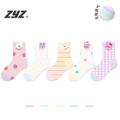女童袜子秋冬卡通中筒袜