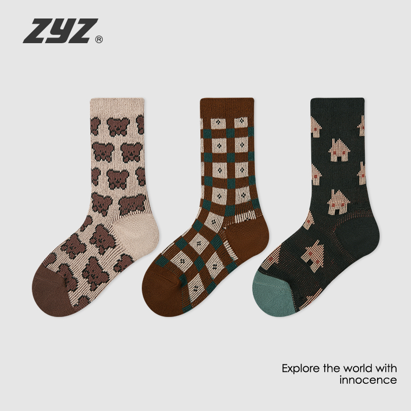 儿童袜子秋冬季中筒袜