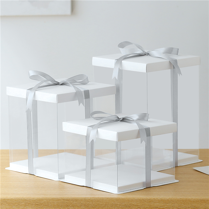 透明生日蛋糕盒子4寸8寸10寸三层