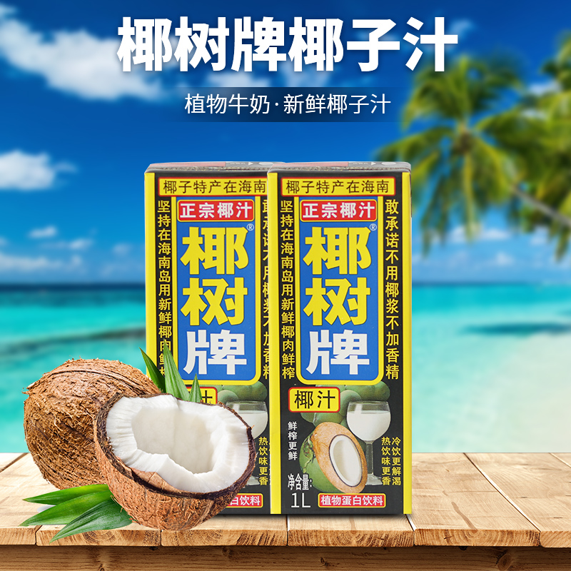 椰树牌椰汁整箱椰子汁大瓶1l植物蛋白椰奶纸盒包装椰子汁新鲜饮料