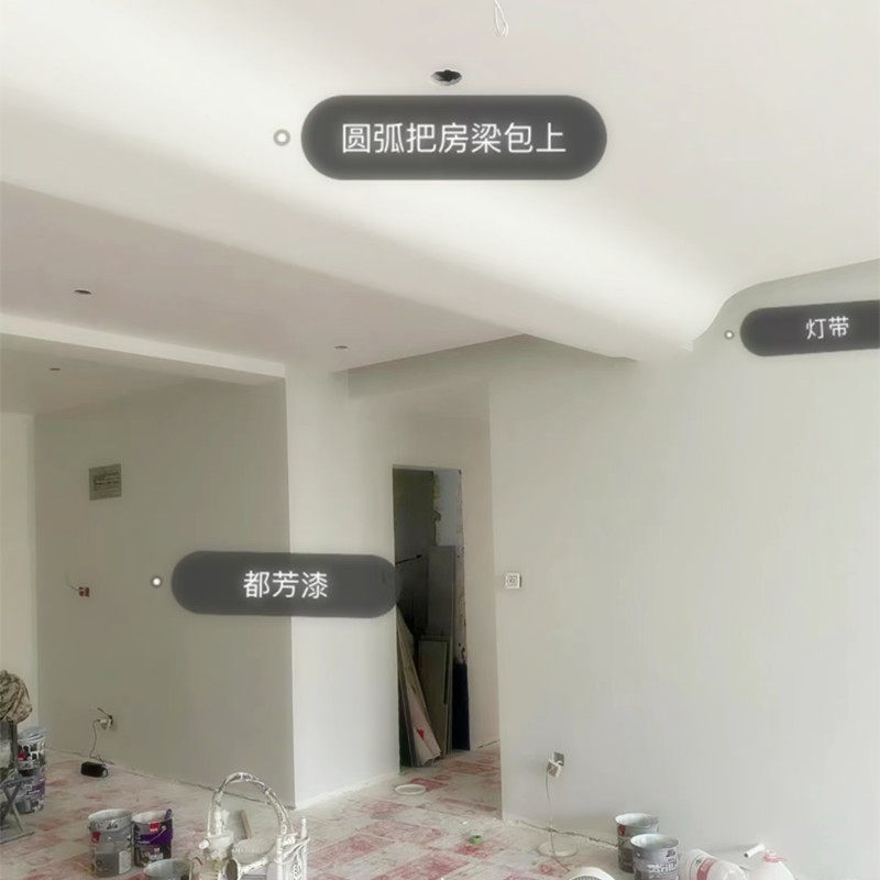 定制GRG圆弧线石膏包梁房梁装饰图片
