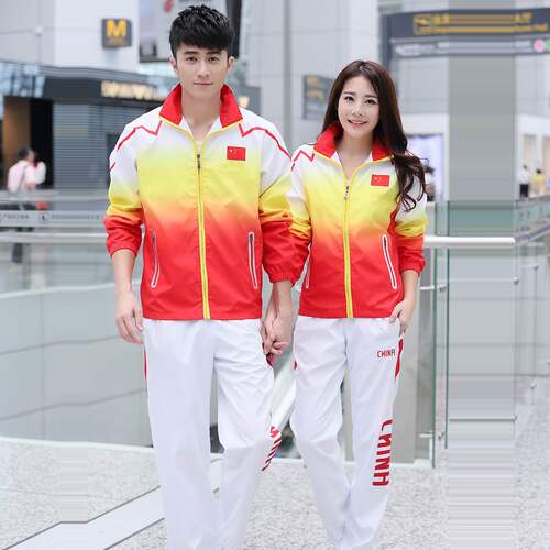 中国国旗运动套装出场服班服外套