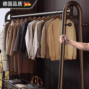 德国进口晾衣架加长加厚加粗晾衣杆可移动落地卧室衣物收纳架