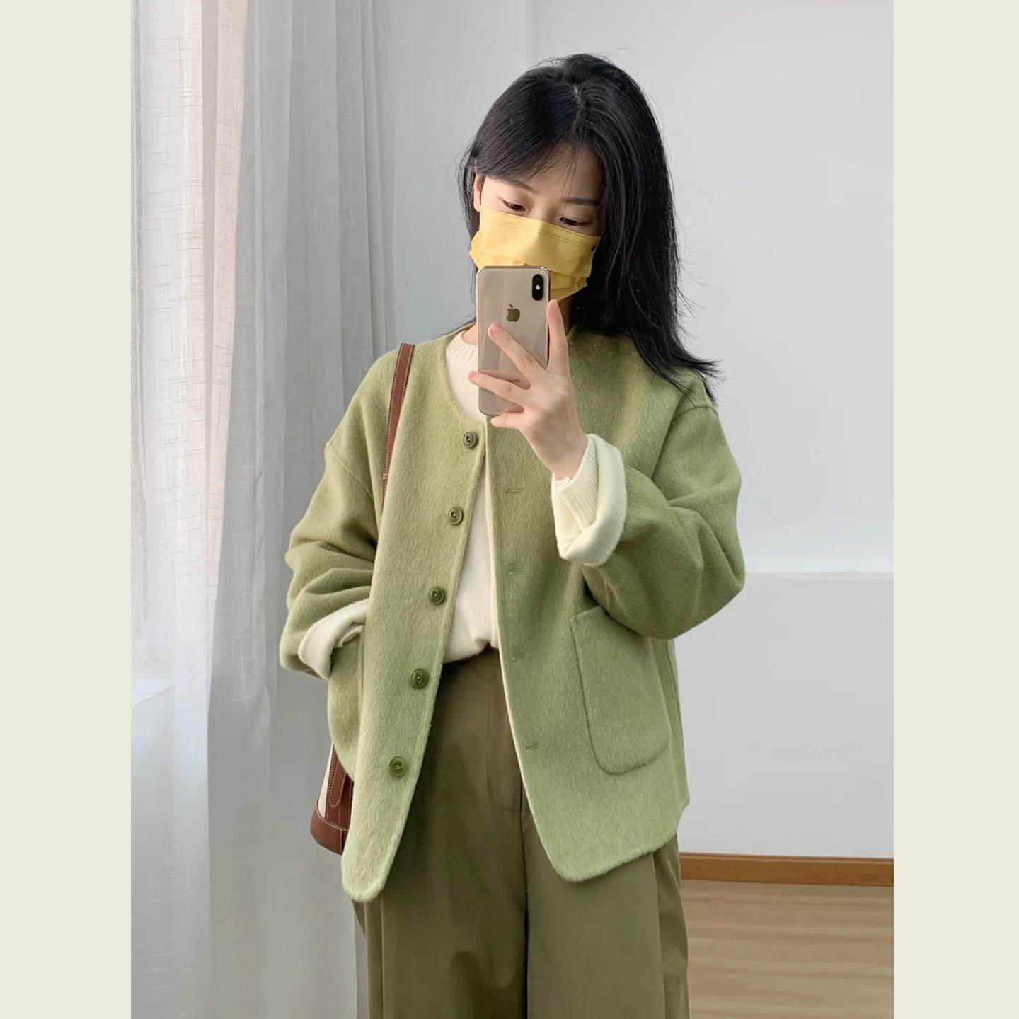 复古小香风绿色毛呢外套女秋冬季小个子通勤气质显瘦短款呢子上衣,运动/瑜伽/健身/球迷用品,广场舞套装,淘宝优惠券,粉丝福利购,淘宝优惠卷