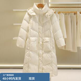 【熙】90白鸭绒280g~充绒量中长款立领羽绒服2024年冬季女装新款