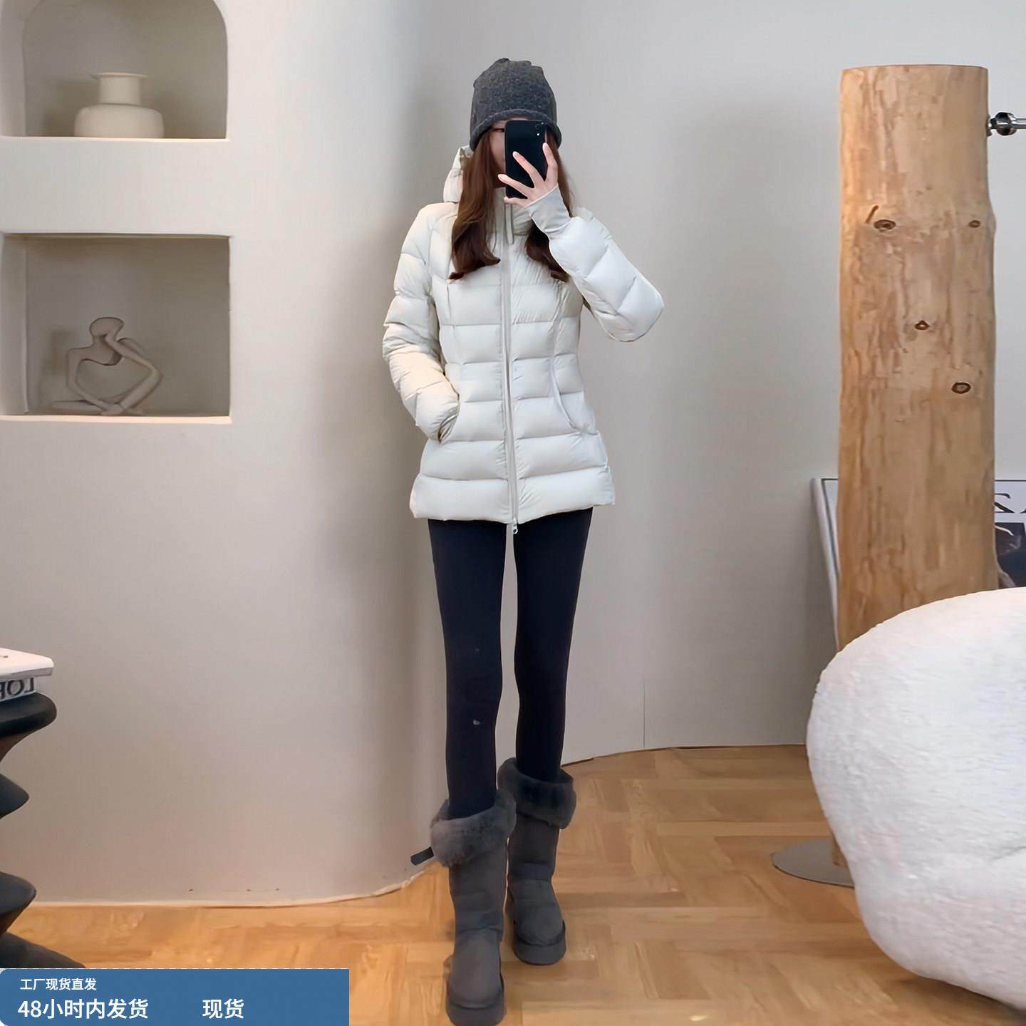 韩版小蛮腰修身显瘦排骨羽绒服女2025冬新款小个子保暖白鸭绒外套