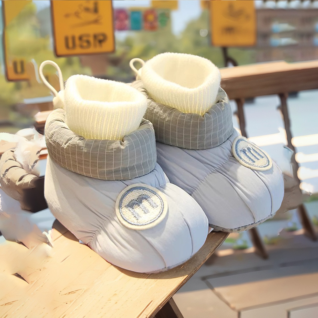 婴儿棉鞋冬季简约婴儿鞋加绒加厚