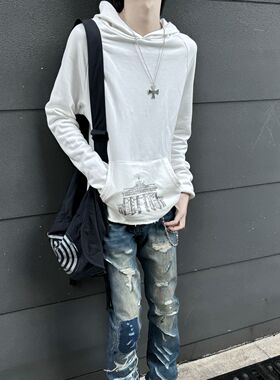 『现货』ERD忧郁的富二代17ss白色宫殿卫衣 短款毛圈帽衫