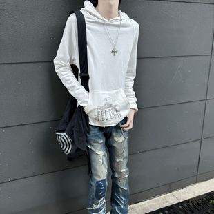 『现货』Erd忧郁的富二代17ss白色宫殿卫衣 短款毛圈帽衫