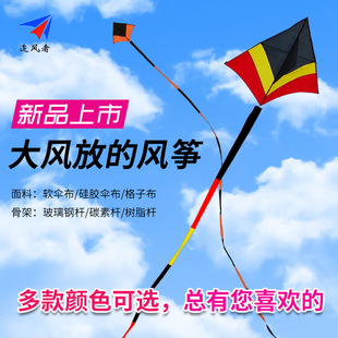 追风者冲天追大风风筝544软伞布硅胶伞布格子布三角风筝带飘尾