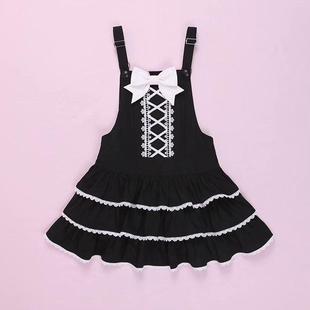 熊之原创lolita古早昭和蛋糕三层裙摆背带裙套装 公主风清新甜美