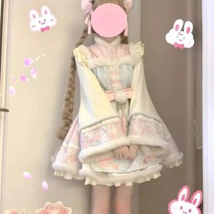 樱野兔 原创lolita连衣裙洛丽塔少女加厚加绒中华风 椿雪绒绒正版