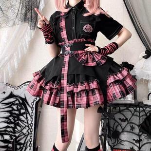 半身裙SK格子暗黑少女打歌服lolita全款直接拍
