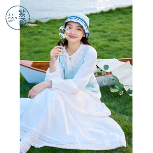 针织背心两件套女2026年春季 衬衫 紫涵纯棉长袖 新 好物体验专享