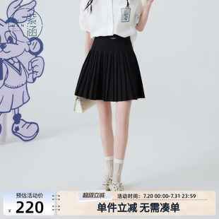 新款 紫涵学院风百褶裙夏季 百搭jk少女高腰短裙减龄裙子日系少女感