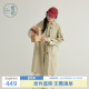纯色简约休闲百搭薄款 新款 外套 连帽风衣女春秋季 紫涵卡其色中长款