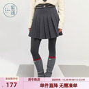 休闲简约a字半身裙子 学院风时尚 紫涵羊毛绒面百褶短裙女冬季 新款