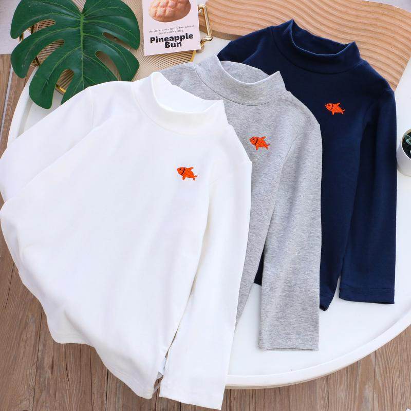 男童纯棉半高领打底衫25春秋新款儿童百搭小男孩中领内搭上衣T恤