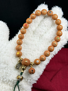 凤眼菩提11-12mm手串镶嵌2.5铜钉金木水火土铜标 支持来串设计