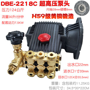 DBE 2218C型法兰直连式超高压清洗机泵头 洗车器全铜 124公斤30升