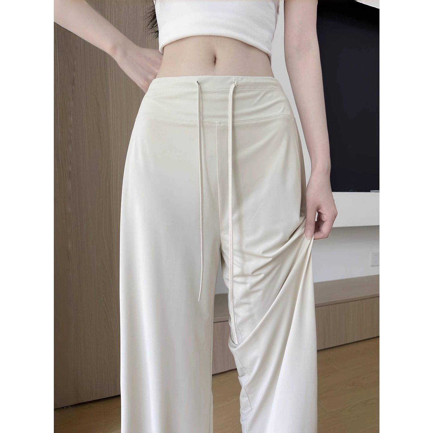 冰丝防晒裤女夏季薄款2025新款高腰宽松显瘦小个子凉凉垂感运动裤,女装/女士精品,休闲裤,淘宝优惠券,粉丝福利购,淘宝优惠卷