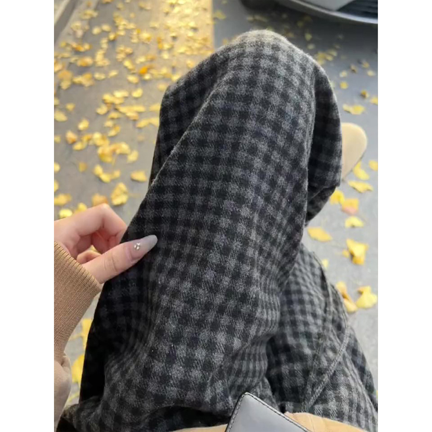 羊羔绒灰黑色格子裤女秋冬2025年新款高腰显瘦宽松加绒加厚阔腿裤,女装/女士精品,休闲裤,淘宝优惠券,粉丝福利购,淘宝优惠卷
