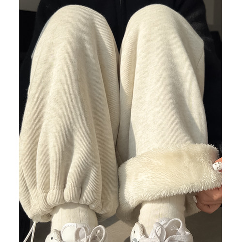 羊羔绒东北厚棉裤超厚运动裤卫裤