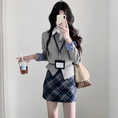 毛呢包臀短裙女显瘦复古小个子