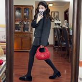 小个子韩系风灰色毛呢百褶短裙女秋冬2026新款 高腰显瘦学院半身裙
