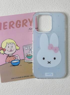 【IMD双层】蓝底波点米菲兔适用苹果16手机壳iPhone15promax新款16Pro全包个性14防摔Por可爱13保护套ins小众