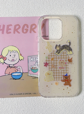 【IMD双层】涂鸦猫咪小狗适用苹果16手机壳iPhone15promax新款16Pro全包个性14防摔Por保护套13小众可爱ins