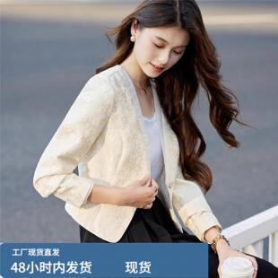 配连衣裙的长袖披肩外搭女短款春秋新款2025蕾咝拼接长袖提花外套