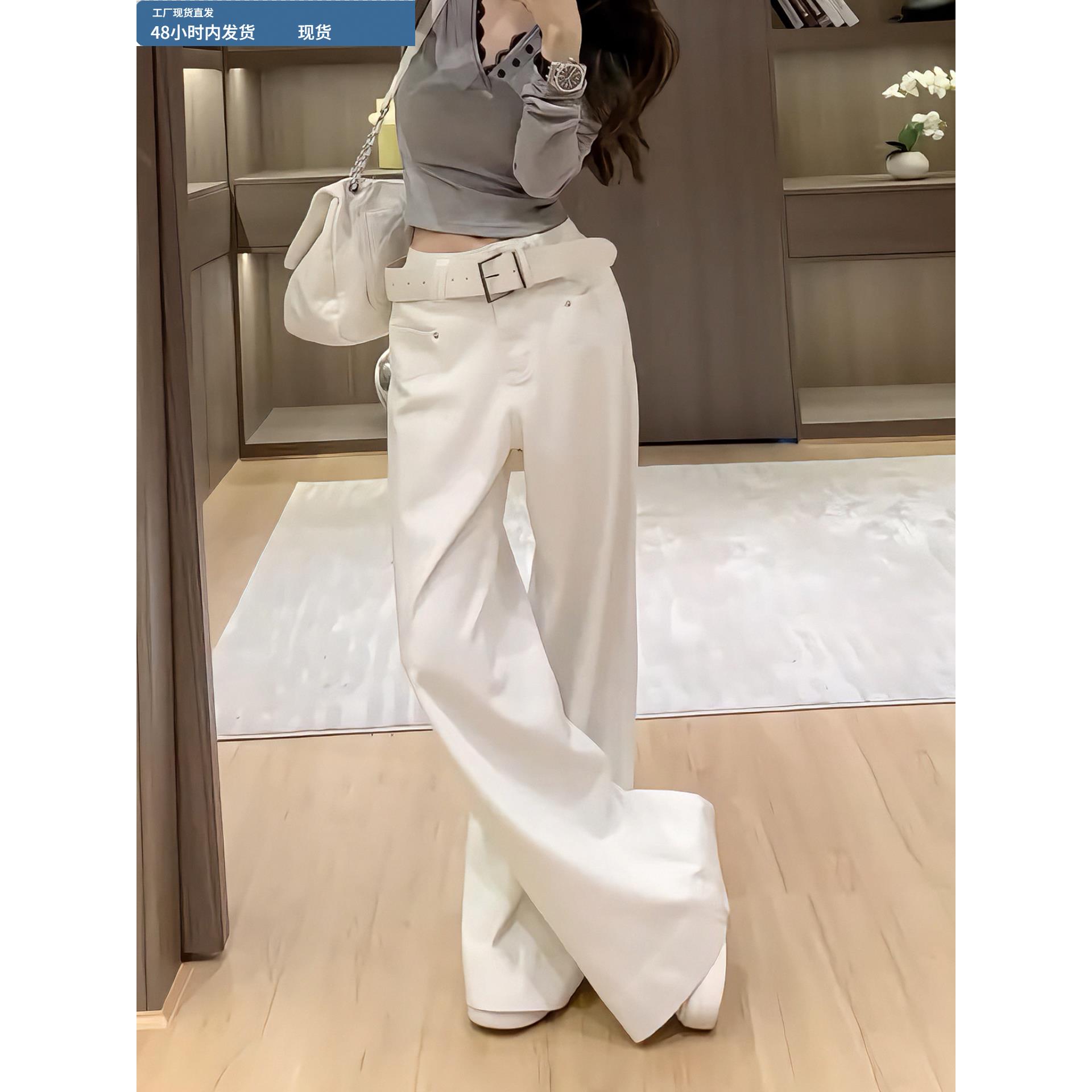 2025年秋冬新款高腰显瘦气质休闲长裤子女简约通勤百搭好看阔腿裤