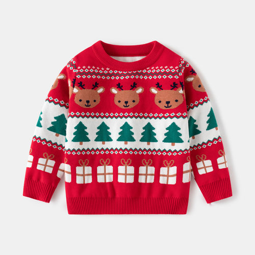 Children's clothing, boys' Christmas knitted sweaters, top