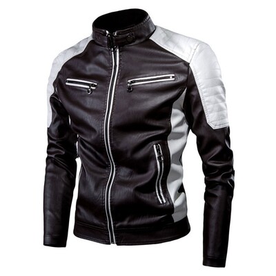 Men's Leather jacket PU motorcycle jacket casual  jacket top