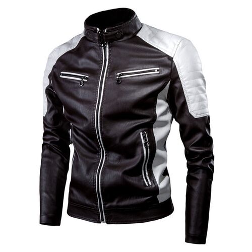 Men's Leather jacket PU motorcycle jacket casual  jacket top
