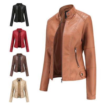 Korean version jacket trendy women's coat top 欧美皮外套女新