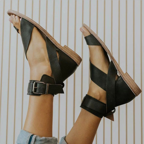 2023大码43罗马女凉鞋 summer women flat sandals ladies shoes