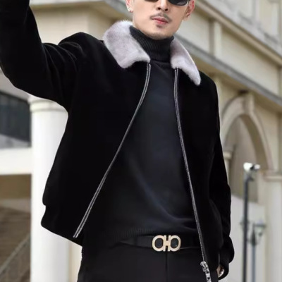 Winter mink coat, leather jacket, men's coat top大衣皮衣男装
