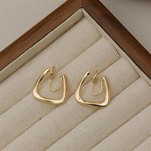 极简无耳洞蚊香盘耳夹女小众设计几何百搭气质显白高级感耳环耳饰