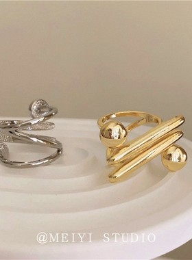 小众设计冷淡风简约金属夸张戒指高级感时髦轻奢外贸爆款指环配饰